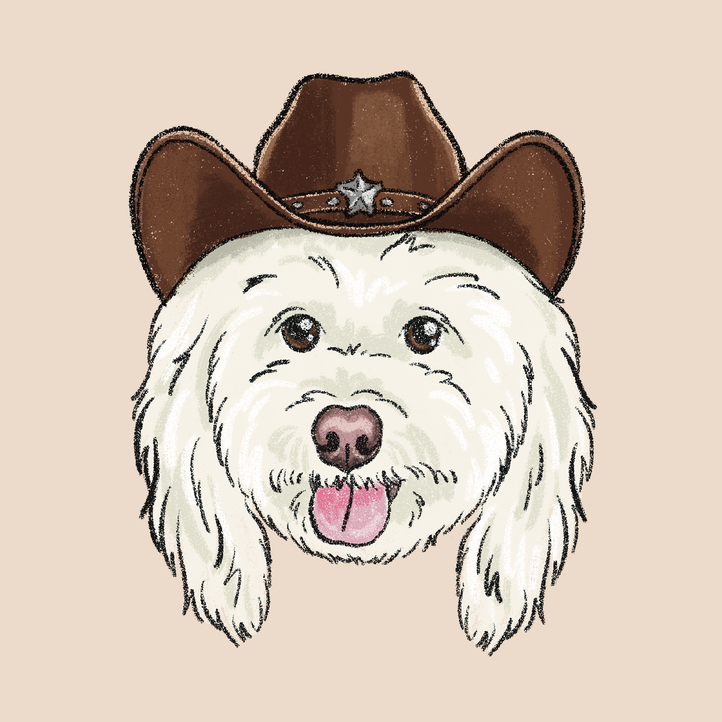 Western Crayon Face Portrait
