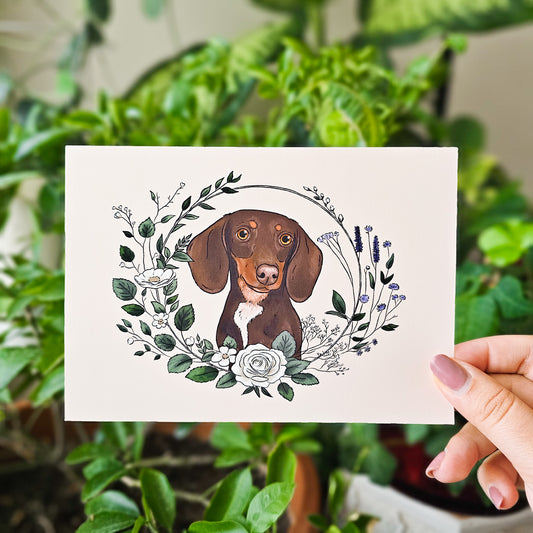 Natural Floral Wreath Cartoon