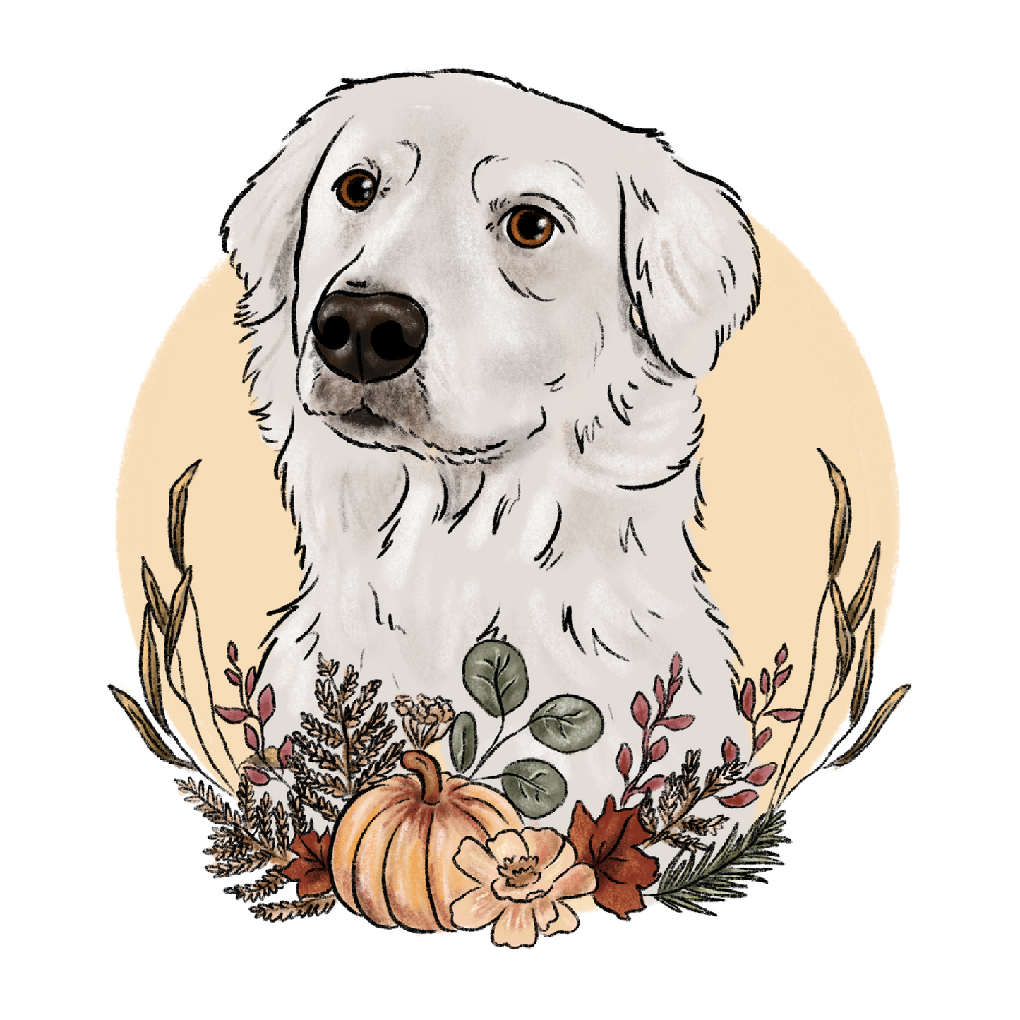 Autumn Wreath Cartoon Face