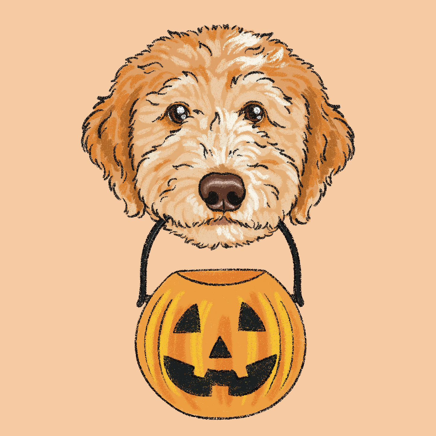 Pumpkin Crayon Face Portrait