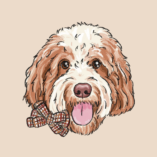 Plaid Bow Crayon Face Portrait