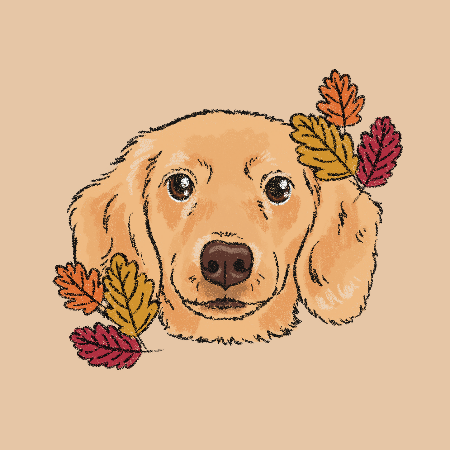 Autumn Crayon Face Portrait