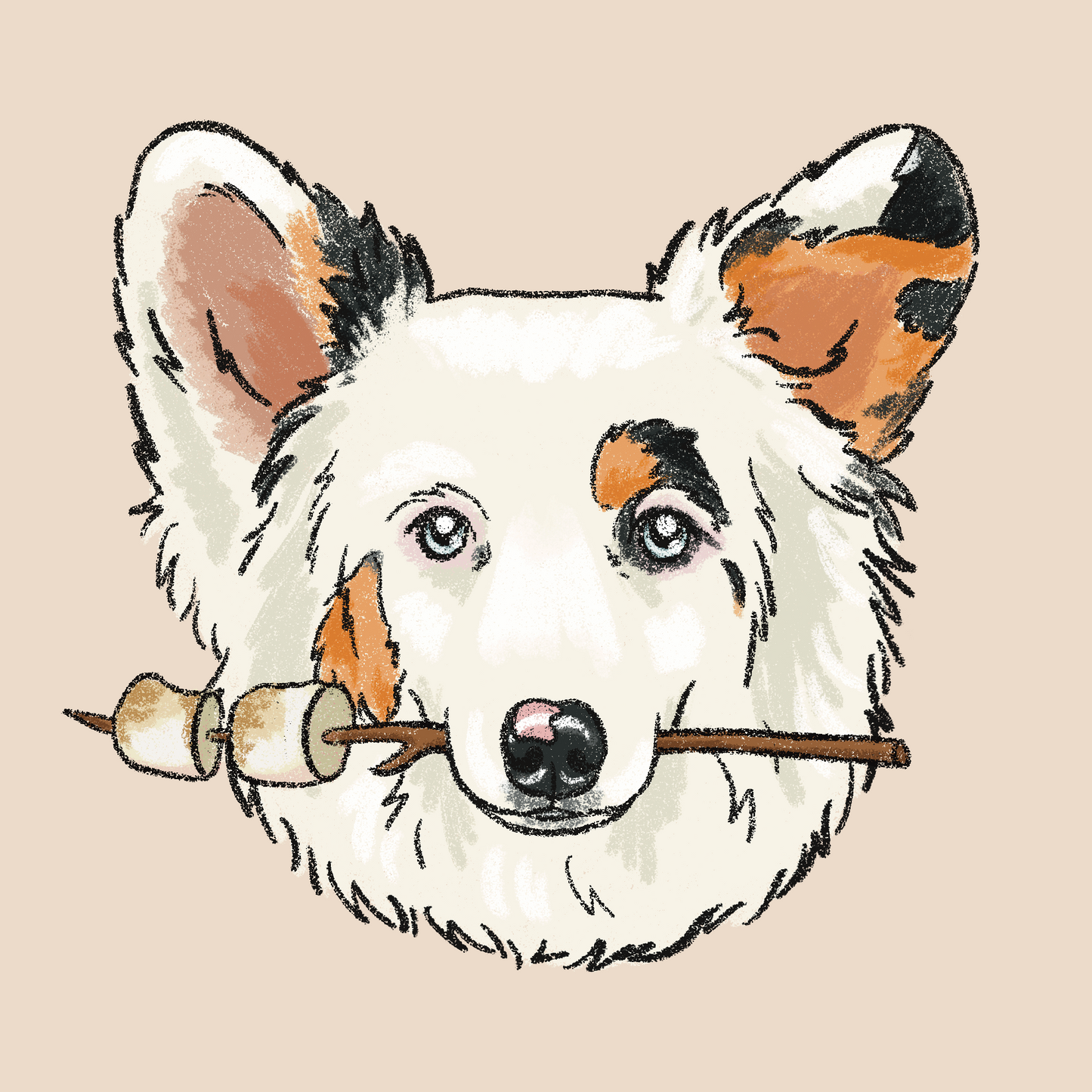 Marshmallow Crayon Face Portrait