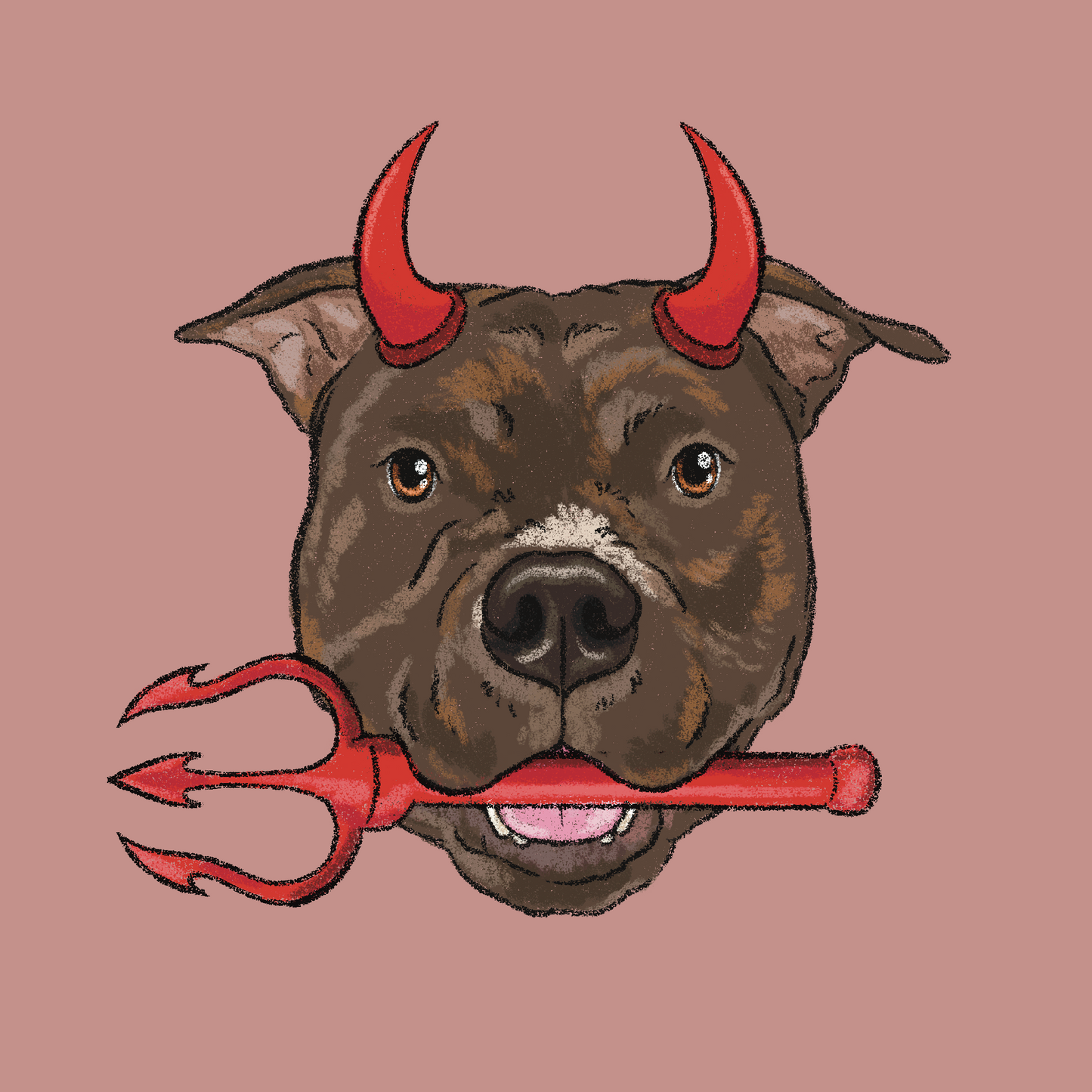 Devil Costume Crayon Face Portrait