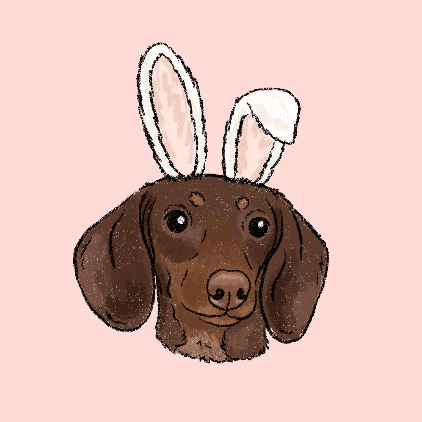Bunny Crayon Face Portrait