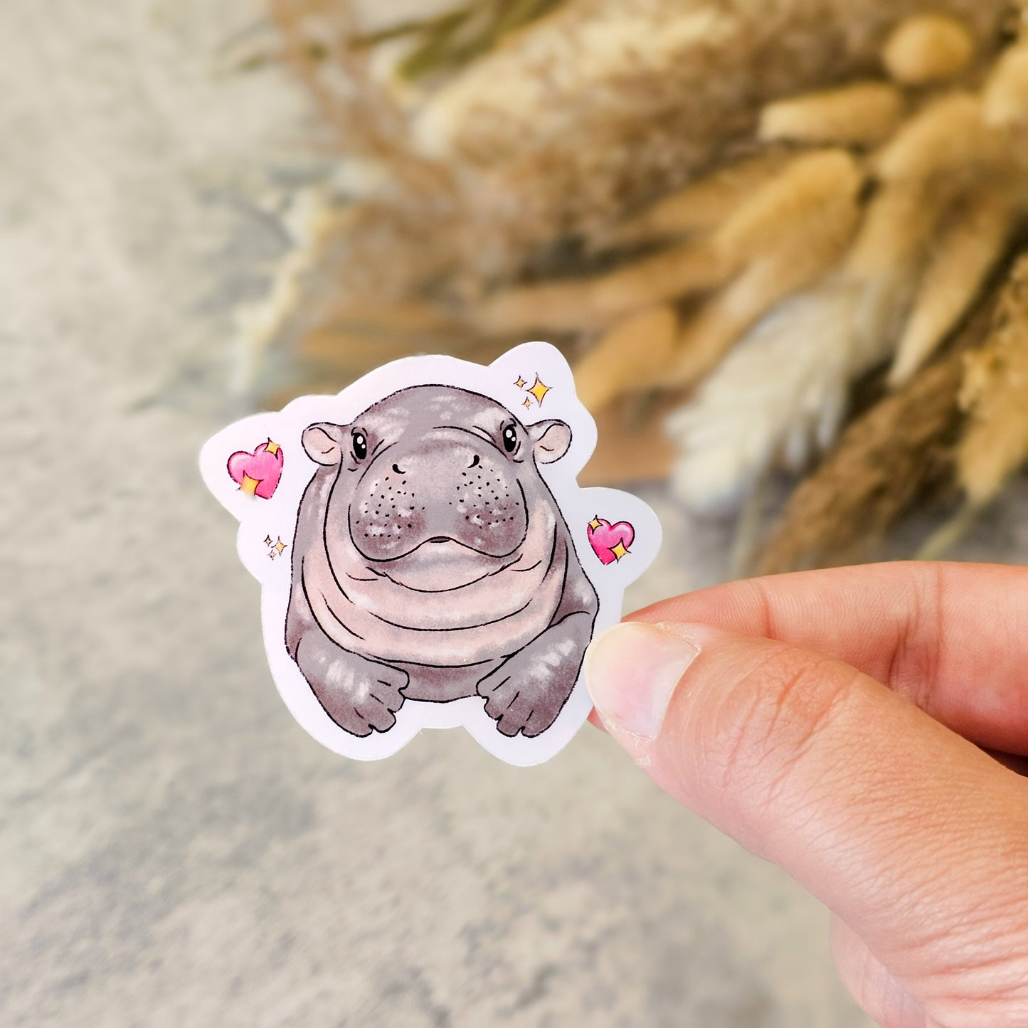 Moo Deng Hippo - Holographic Sticker