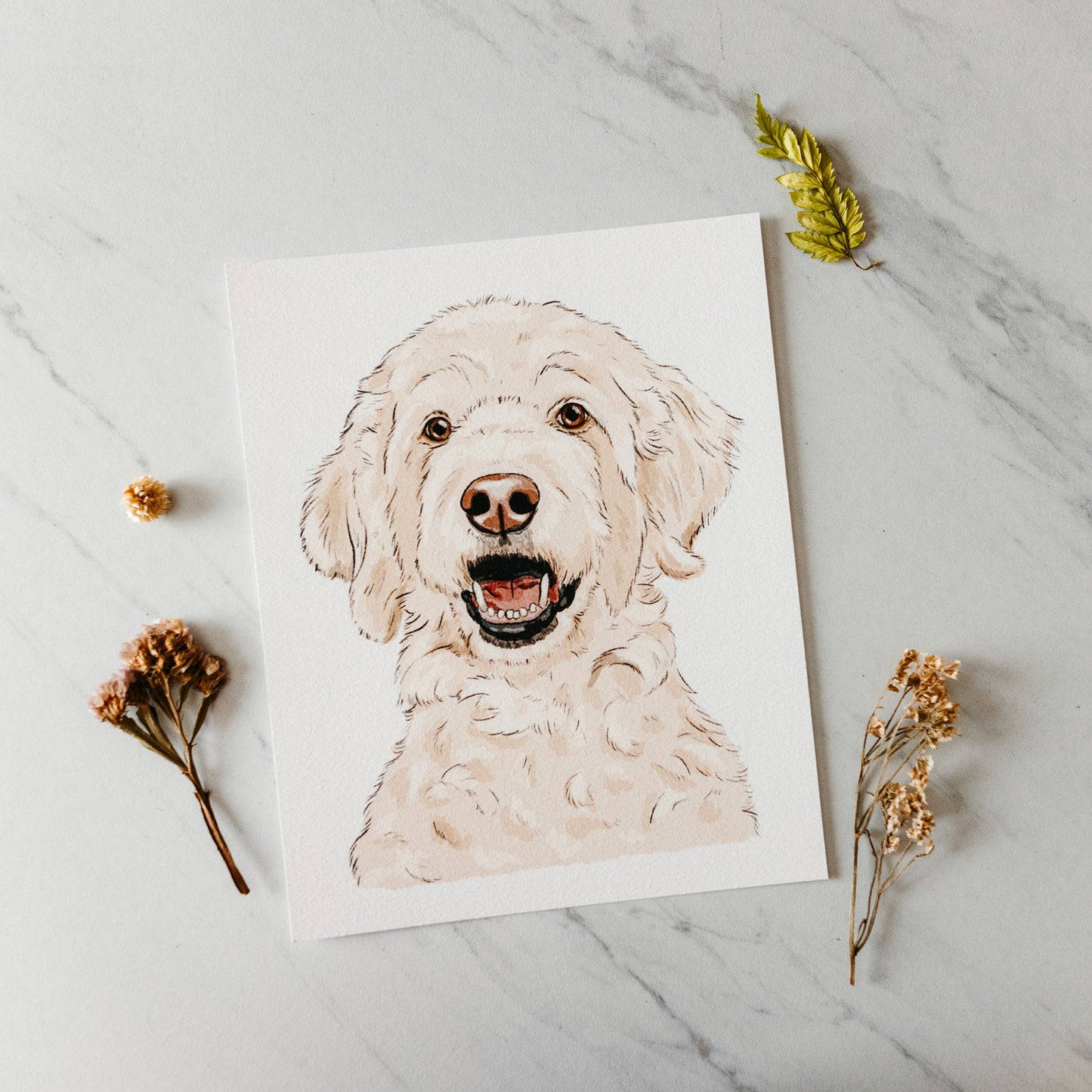 Detailed Watercolor Pet Painting
