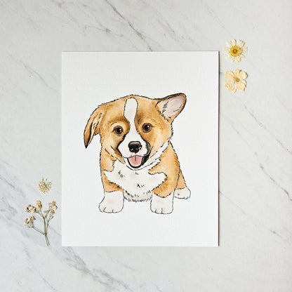 Detailed Watercolor Pet Painting