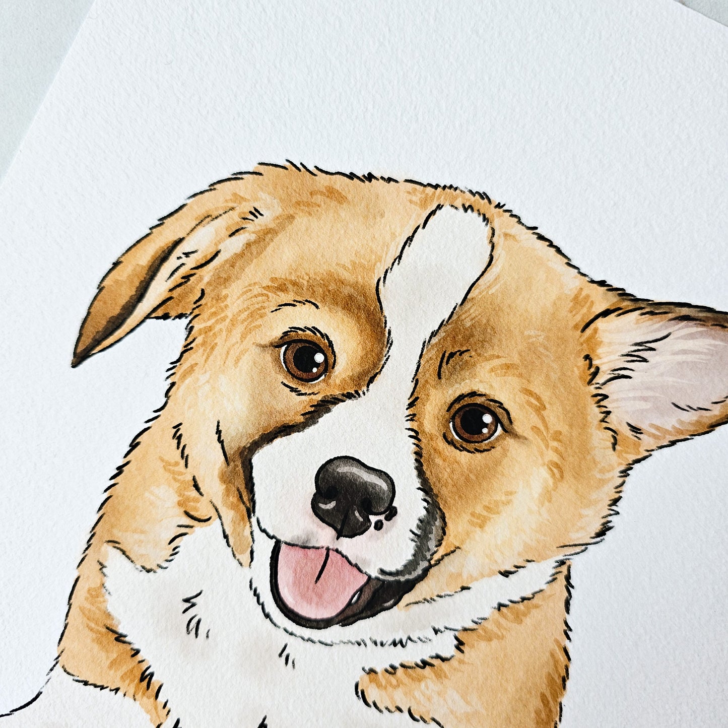 Detailed Watercolor Pet Painting