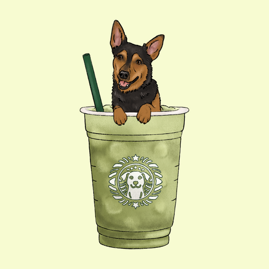 Iced Matcha Latte Cartoon